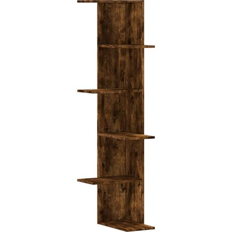 Maison Exclusive - Wand-Eckregal Räuchereiche 36,5x36,5x140 cm Ho