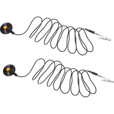 2 Pièces Anti static Grounding Wire With Suction Cup Clip Reliable Grounding Cable For Electronic Workstations And Precision Equipment (1/5)