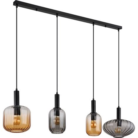Suspension lampe suspendue lampe de salle à manger plafonnier en verre à 4 lampes lampe design (1/5)