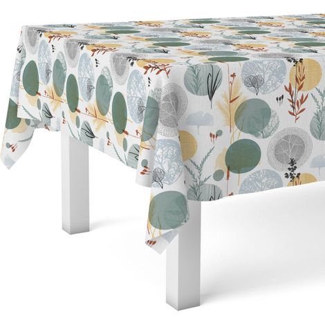 Nappe Toile cirée Lavable rectangulaire 260x140 cm Sienne Vert (1/4)