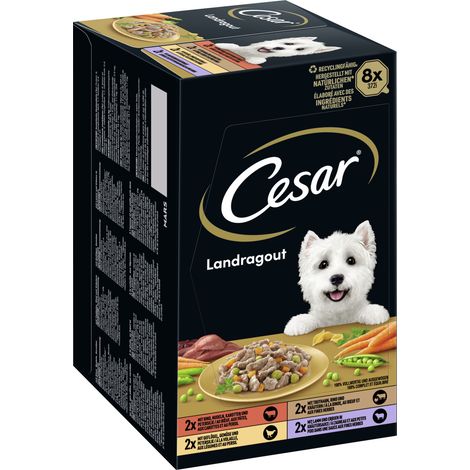 Cesar Hundenassfutter Adult 8 x 150 g Landküche Selektion