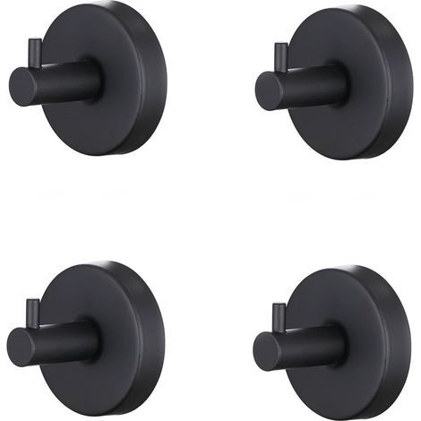 Saugnapf-Haken, Badezimmer-Handtuchhalter, leistungsstarker Saugnapf, Geschirrtuchhalter, Küche, Edelstahl, Saugnapf-Haken, Wand, Dusche, Krone, Bademantel, Luffa-Mantel, ohne Bohren, Schwarz, 4 (1/5)