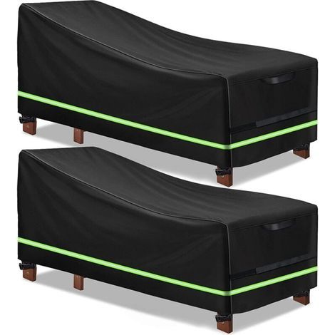 2-teilige Gartensofa-Abdeckung, wasserdichte Gartenbank-Abdeckung, schwarze Gartensofa-Abdeckung, 200 x 75 x 70/40 cm (1/4)