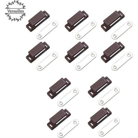 Loqueteau magnétique puissant – force de maintien 4kg – lot de brun – aimant porte – loqueteau aimant – aimant placard (1/5)