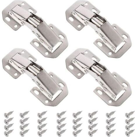 4Pcs Charnière de porte armoire, Ouverture Placard Armoire avec 32Vis, Charnières pliantes en acier inoxydable automatique Charniere fermeture pour Porte Cuisine Armoire Meuble Placard (1/5)