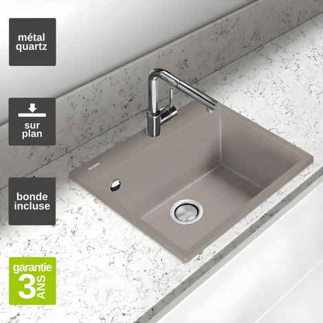 Évier à encastrer 1 Cuve 49x40x20cm - Quartz Tartufe - Quadra SE FRÉCAN (1/4)