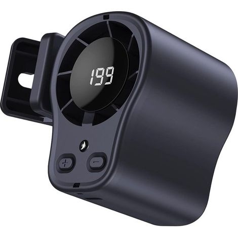 Mini ventilateur portable haute vitesse avec clip, ventilateur de ceinture rechargeable USB et ventilateur de cou mains libres, silencieux, pour festival et extérieur, gris foncé (1/5)
