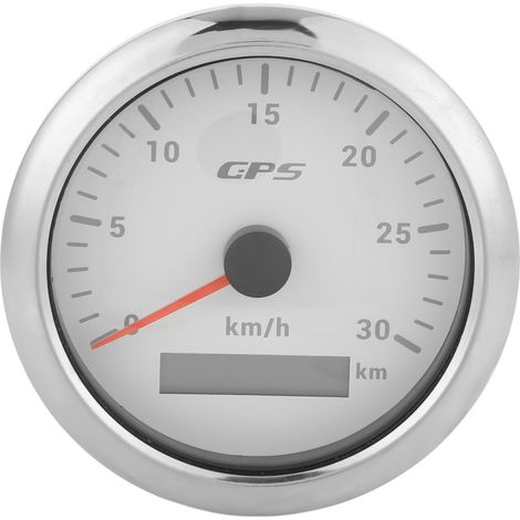 Compteur de vitesse GPS marin 85mm, odomètre universel 9-32V, rétroéclairage 7 couleurs, pour voiture bateau camping-car yacht, blanc (1/5)
