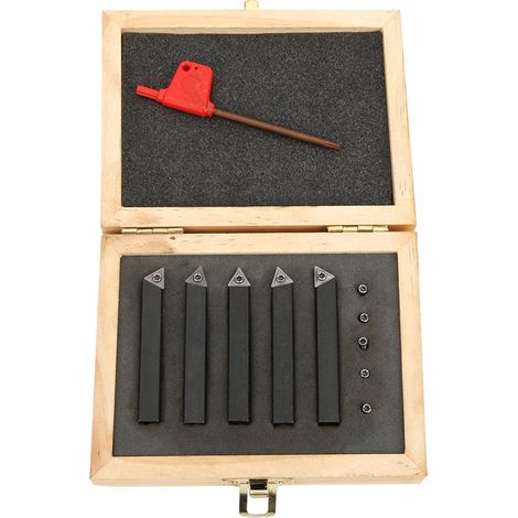 Ensemble d'outils de tournage en carbure, 5 pièces, indexables, 5/16 pouces, pour coupe de Surface/chanfreinage d'alésage (1/5)