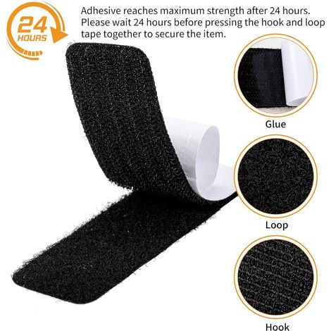rubans auto agrippants résistants double face adhésifs réutilisables pour murs portes et tables 2,5 x 10 cm Lot de 40 2,5 x 10 cm (1/5)