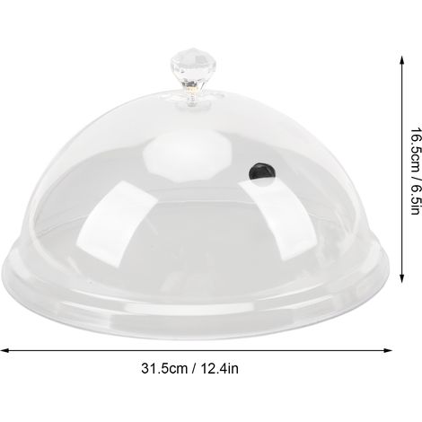 Ortviai Cloche à fumée transparente pour cocktails et plats – dôme en plastique rigide de 31,5 cm avec orifice étanche (1/4)