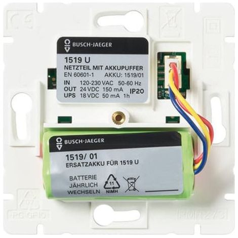 Busch-Jaeger Inserto alimentatore con buffer batteria Busch-Infoline® Alimentatore (1519 U), 2TKA00004530
