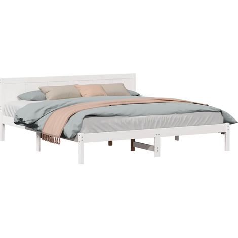 Maison Exclusive - Bettgestell Weiß 180 x 200 cm Massivholz Kiefe