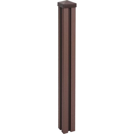 [NEUWERTIG] WPC-Pfosten Savoie-WPC-Zaun, Pfeiler Pfahl, Stecksystem 98cm, braun