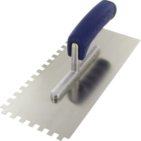 Raspador de hoja de acero inoxidable con dientes en ambos lados, dentadura de 8 x 8