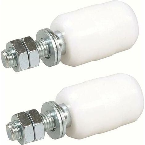 Rodillos guía superiores de nailon para puertas correderas – Paquete de 2 rollos de 40 x 60 mm – Fijación con varilla roscada – Resistente a la corrosión (1/5)