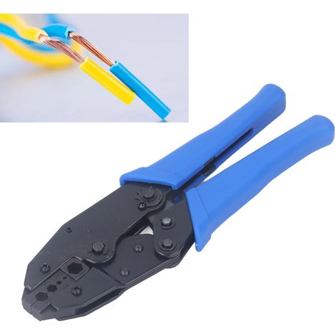 Multifunktionales Ratschen-Crimpwerkzeug für sechseckige Koaxialkabel, Abisolier- und Crimp-Set für Klemmen. (1/5)