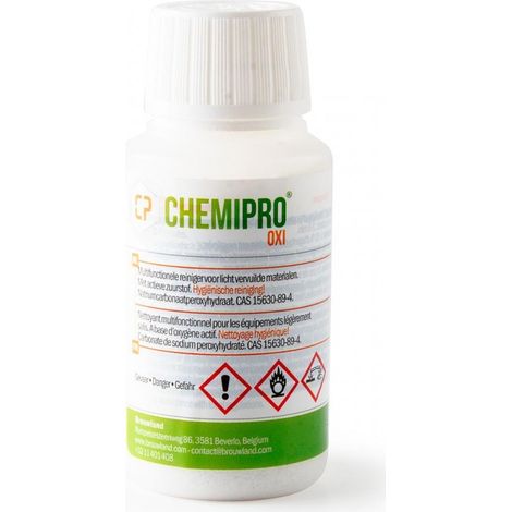 Nettoyant multifonction Chemipro OXI 100g à l'oxygène actif pour bouteilles et matériel hygiénique nettoyage rapide sans rinçage efficace et économique (1/4)