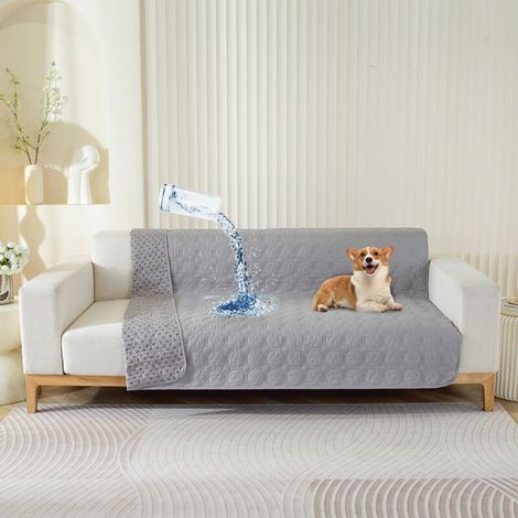 Housse imperméable canapé,Housse Impermeable canape lit, avec Base antidérapante, Protection canapé Chien,Chat(gris,173208 cm) (1/4)