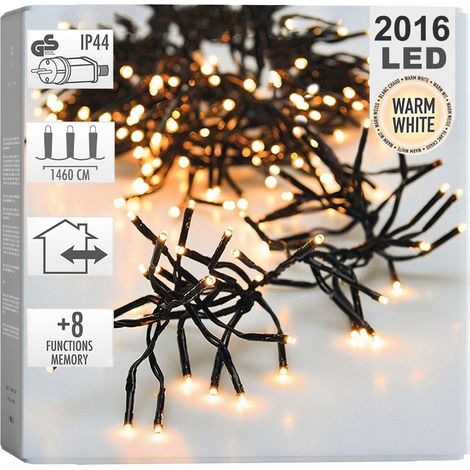 LUCI DI NATALE GHIRLANDA 2016 LED BIANCO CALDO 8 GIOCHI DI LUCE (1/5)