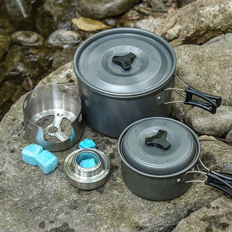 Poêle Portable coupe-vent en acier inoxydable, alcool (1/5)