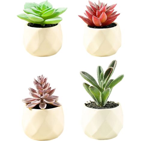 Mini plantes grasses artificielles en pot, fausses plantes d'intérieur, décoration de bureau, esthétique de décoration de chambre et décoration de bureau et de maison (1/5)