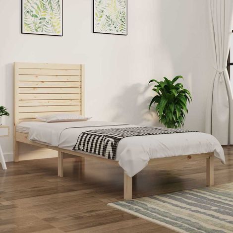 Cadre de lit sans matelas 75x190 cm bois massif (1/5)