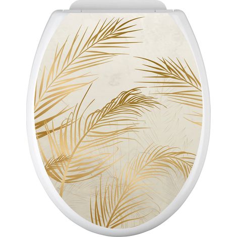 Stickers Abattant WC - Feuilles - 35x43 cm - Adhésif + Protection BRILLANTE (1/2)
