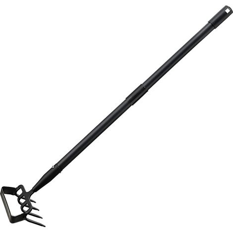 Zappa da giardino con rastrello, zappa da giardino a tridente per dissodare e diserbare il terreno, coltivatore da giardino manuale, larghezza regolabile 183 cm/6 sezioni 2,4 m