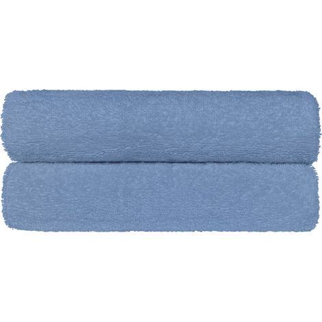 Set Asciugamani Bagno 100% Cotone Super Assorbenti Telo Doccia Spugna Professionali Salvietta Lavetta Viso Asciugamano Salviette Teli Asciugamano Ospite Qualità Hotel Lavette 2 Teli doccia - Azzurro