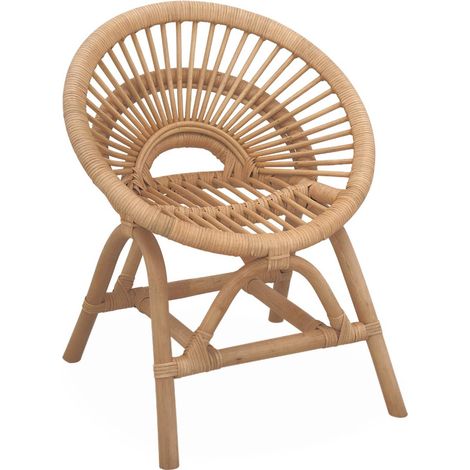 Children's rattan chair, Maeva, Natural, 47x39.5x53 cm