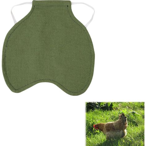 Sella per galline, protezione per ali e schiena di pollo, comodo grembiule per galline, protezione per la schiena, accessori per la protezione delle piume del pollame (verde) (1/5)