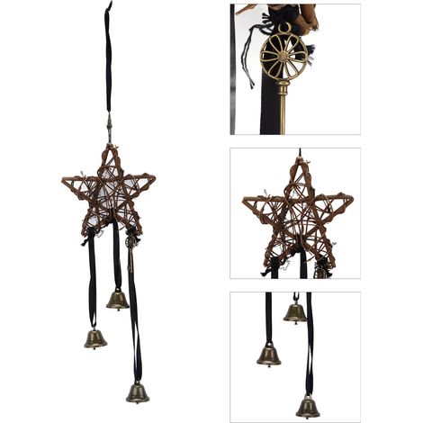 Étoile à cinq branches B - Guirlande murale en corde de chanvre, rotin tressé, décoration murale artisanale, ornement maison bohème. (1/5)
