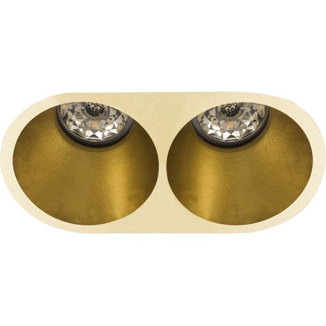 Spot DECO GU10 rond 2 têtes fixe, doré IP20 - EUROPOLE - 27830 (1/4)
