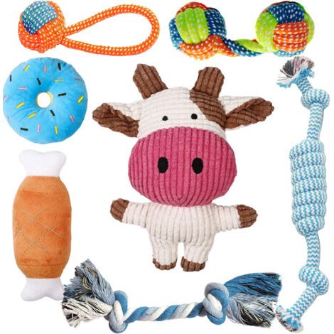 Paquete de 2 x 14 Juguetes para perros - Juguetes duraderos para cachorros, juguetes de peluche, regalos para perros - Juguetes para cachorros, juegos para perros, juguetes N (1/5)
