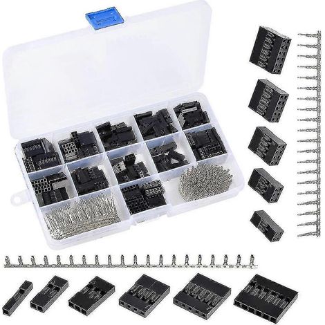 Kit de connecteurs Dupont de 620 pièces (câbles de raccordement de 2,54 mm, boîtiers de connecteurs à broches) (1/4)