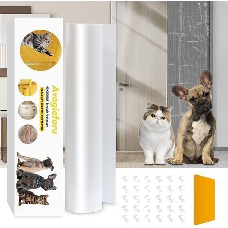 1 Rouleau Film Protection Anti Griffe Chat, 43x500cm Adhésif Transparent PVC, Pour Canapé Porte Mur Meubles (1/5)