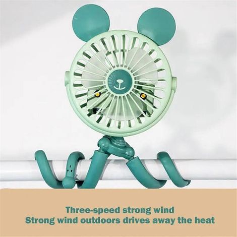 Oktopus-Ventilator für Kinderwagen, Stativklemme, Kinderwagen-Ventilator B--