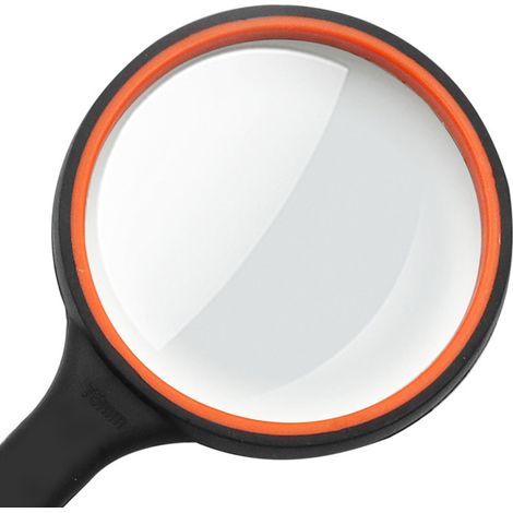 Loupe de lecture portable 75 mm x10 incassable pour seniors et enfants, lentille en verre véritable et poignée antidérapante en caoutchouc pour la lecture, les loisirs et les sciences (1/5)