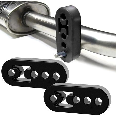 Cintre D'Échappement, 2 Pièces Cintre Support D'Échappement De Voiture 4 Trous, Caoutchouc Supports D'Échappement, Silent Bloc Echappement, Pour Suspention De Tuyau D'Échappement Ou D’Autres Pièces (1/5)