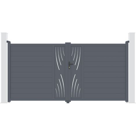Portail aluminium battant VELETA 350x180cm (1/4)
