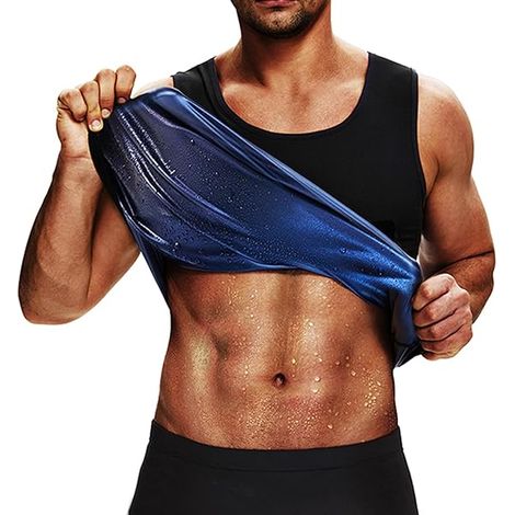 Gilet Sauna - Veste Transpirante pour Entraînement - Pour Homme - Tissu Thermorégulant avec Compression - Taille Unique (1/3)