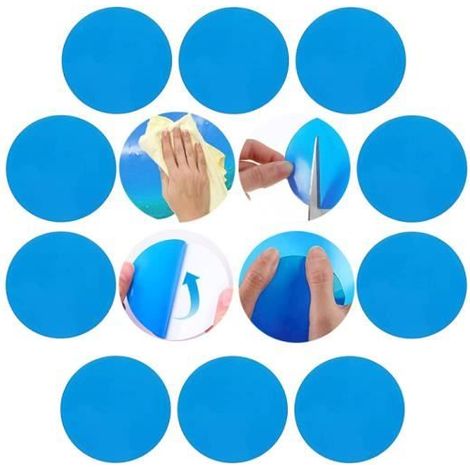 Rustines pour Piscine, 20 Pièces, Kit de Réparation, Patchs Auto-Adhésifs, Correctifs pour Piscine.