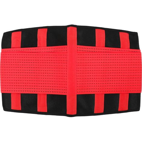 Ceinture De Soutien Lombaire - Structure En Acier Et Tissu Respirant - Pour Soulagement Du Dos Et Sport - Taille Unique Rouge (1/5)