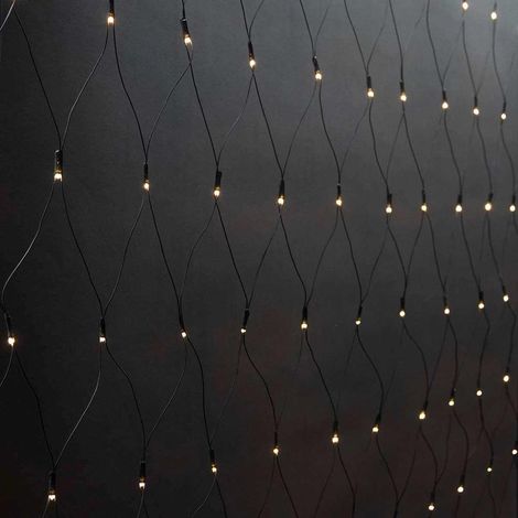 Luces decorativas de malla blanco calido 160 led 2x1m efectos de luz 7 interior o exterior adaptador de corriente