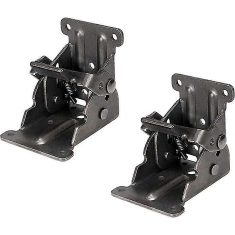 Charnières (lot de 2) pour support pliable, charnières autobloquantes, charnières pour pieds de meubles pliables, fixations et entretoises pour pieds de support pliables, pour tables, lits et meubles. (1/5)