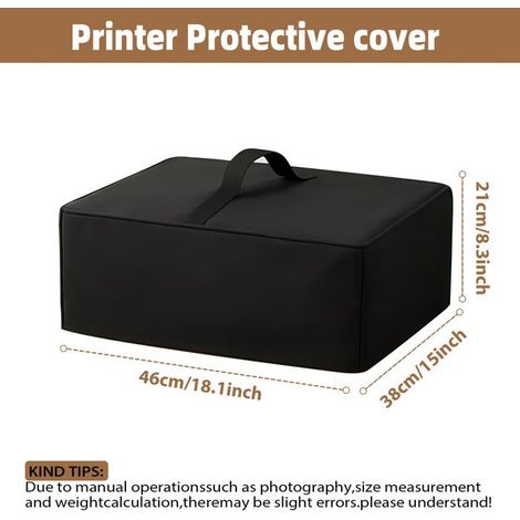 Copertura antipolvere per stampante, in tessuto Oxford rivestito, nera, 46,2 cm × 38,2 cm × 21 cm (1/5)