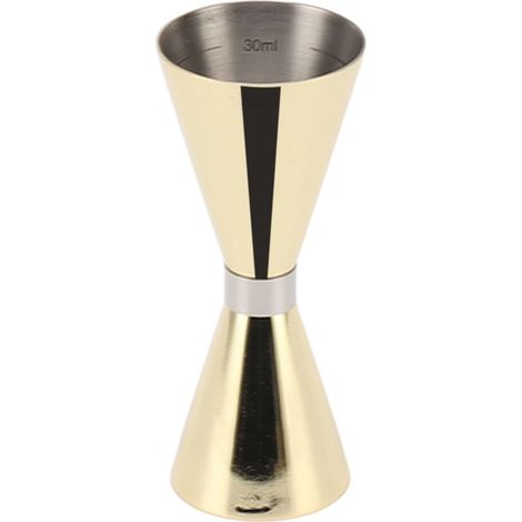 Doseur à cocktail double extrémité en acier inoxydable 304 avec graduation pour bar, idéal pour les fêtes à la maison ou en intérieur, finition titane doré. (1/5)