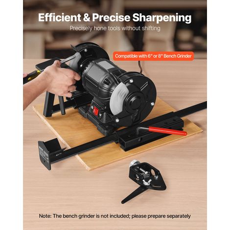 Gabarit d'Affûtage Multi-meulage pour Meuleuse d'Établi 152 mm et 203 mm, avec Plateforme, Barre de Support Long, pour Ciseaux, Gou… (1/5)