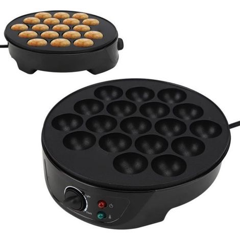 Machine à Takoyaki - - 18 Moules - Anti-adhésif - Cuisson Simultanée - Noir (1/4)